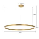 Lampa wisząca Midway duża 1xLED złota LP-033/1P L GD