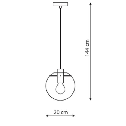 Lampa wisząca Puerto mała 1xE27 czarna LP-004/1P S BK Lampa wisząca Puerto mała 1xE27 czarna LP-004/1P S BK