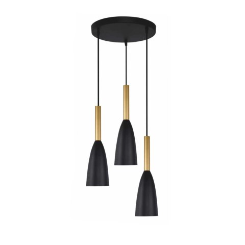 Lampa wisząca Solin wisząca talerz 3xE27 czarno/złota LP-181/3P BK/GD Lampa wisząca Solin wisząca talerz 3xE27 czarno/złota LP-181/3P BK/GD