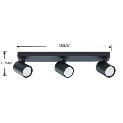 Spot Snow 3xGU10 czarna LP-731/3W BK Spot Snow 3xGU10 czarna LP-731/3W BK
