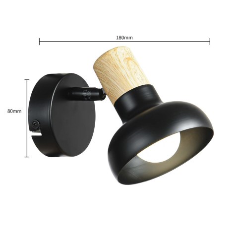 Kinkiet Arezzo 1xE14 czarny LP-1420/1W BK Kinkiet Arezzo 1xE14 czarny LP-1420/1W BK