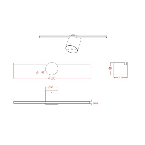 Kinkiet Modern Slim M 1xLED biały IP44 LP-777/1W M WH