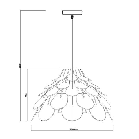 Lampa wisząca Burgo duża 1xE27 drewno LP-101335/1P L Lampa wisząca Burgo duża 1xE27 drewno LP-101335/1P L