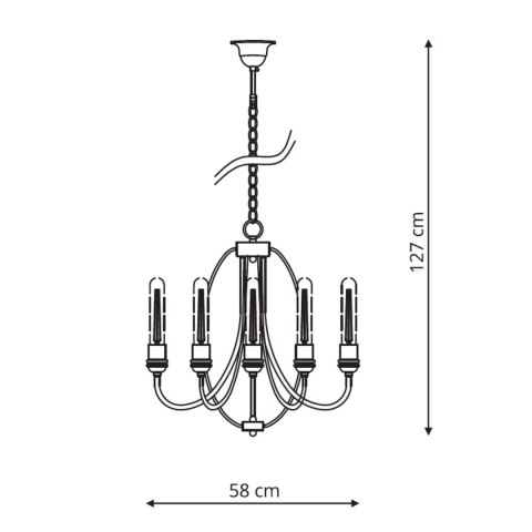 Lampa wisząca Canaria 5xE27 czarna LP-6704/5P Lampa wisząca Canaria 5xE27 czarna LP-6704/5P