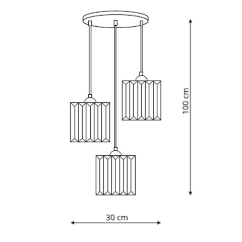 Lampa wisząca Galactico talerz 3xE27 czarna/transparentna LP-2383/3P Lampa wisząca Galactico talerz 3xE27 czarna/transparentna LP-2383/3P