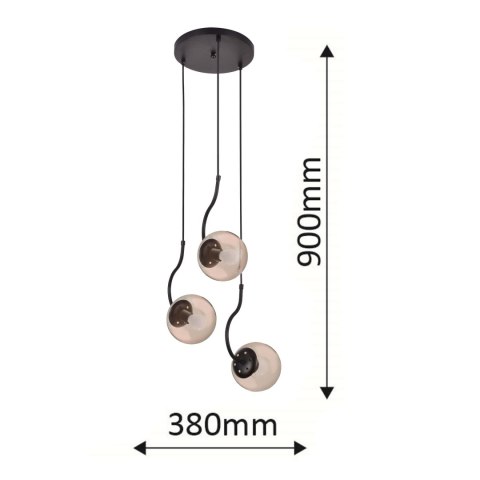 Lampa wisząca Hook 3xE27 czarna LP-125/3P BK Lampa wisząca Hook 3xE27 czarna LP-125/3P BK