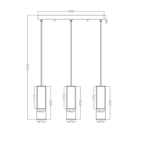 Lampa wisząca Manacor 3xGU10 złota LP-232/3L GD Lampa wisząca Manacor 3xGU10 złota LP-232/3L GD
