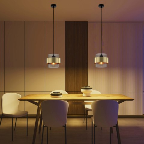Lampa wisząca Miele duża 1xE27 złota/dymna LP-866/1P SM/GD Lampa wisząca Miele duża 1xE27 złota/dymna LP-866/1P SM/GD
