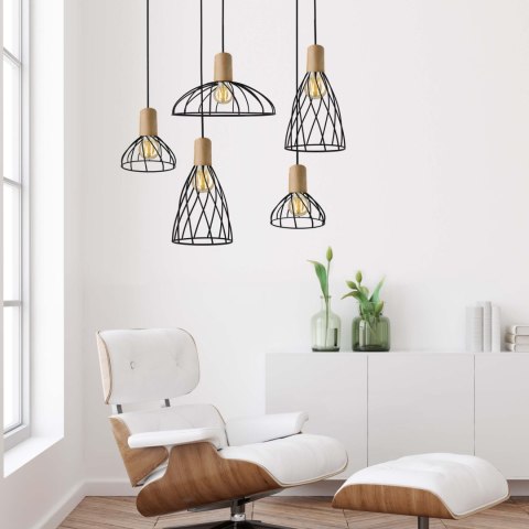 Lampa wisząca Moderno 1xGU10 czarno/brązowa LP-1221/1P S BK Lampa wisząca Moderno 1xGU10 czarno/brązowa LP-1221/1P S BK