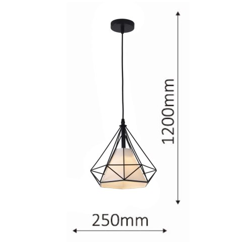 Lampa wisząca Nola 1xE27 czarna LP-076/1P BK Lampa wisząca Nola 1xE27 czarna LP-076/1P BK