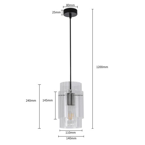 Lampa wisząca Savona 1xE27 transparentna LP-707/1P Lampa wisząca Savona 1xE27 transparentna LP-707/1P