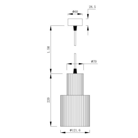 Lampa wisząca Tokio tuba duża 1xE27 czarna LP-787/1P L BK Lampa wisząca Tokio tuba duża 1xE27 czarna LP-787/1P L BK