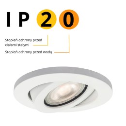Oczko podtynkowe Lagos okrągłe ruchome 1xGU10 biała LP-440/1RS WH movable