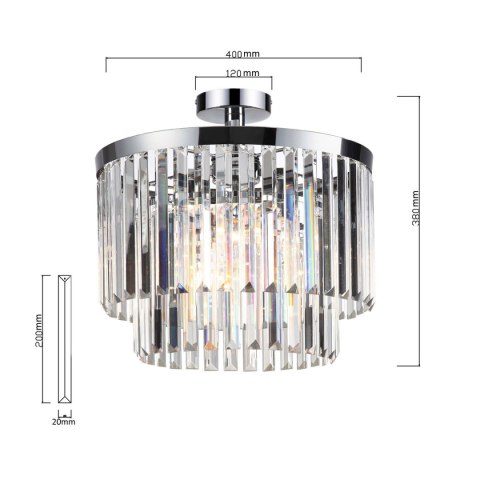 Plafon Vetro 4xE14 transparentna/srebrna LP-2910/4C Plafon Vetro 4xE14 transparentna/srebrna LP-2910/4C