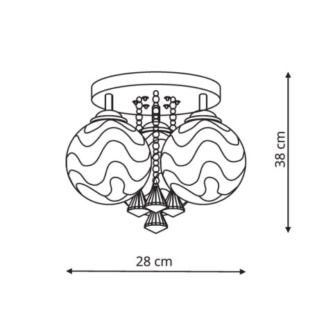 Plafon biało-srebrny ozdobny LED Sada 3xE14 LP-119/3C Plafon biało-srebrny ozdobny LED Sada 3xE14 LP-119/3C