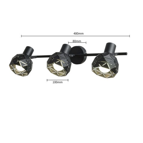 Spot Reus 3xE14 czarna LP-8069/3WS BK Spot Reus 3xE14 czarna LP-8069/3WS BK