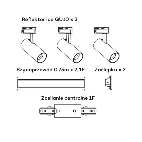 Ice SET 1F 3xGU10 biały LP-732 3W WH SET Ice SET 1F 3xGU10 biały LP-732 3W WH SET
