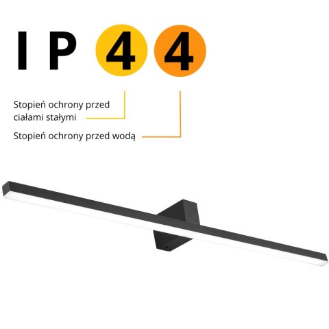 Kinkiet Nevada XXL 1xLED czarny IP44 LP-778/1W XXL BK Kinkiet Nevada XXL 1xLED czarny IP44 LP-778/1W XXL BK