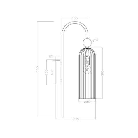 Kinkiet ścienny glamour Piega 1xE14 LP-939/1W Kinkiet ścienny glamour Piega 1xE14 LP-939/1W