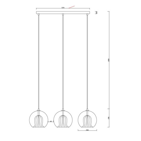Lampa wisząca Arette 3xE27 złota/transparentna LP-133/3L Lampa wisząca Arette 3xE27 złota/transparentna LP-133/3L