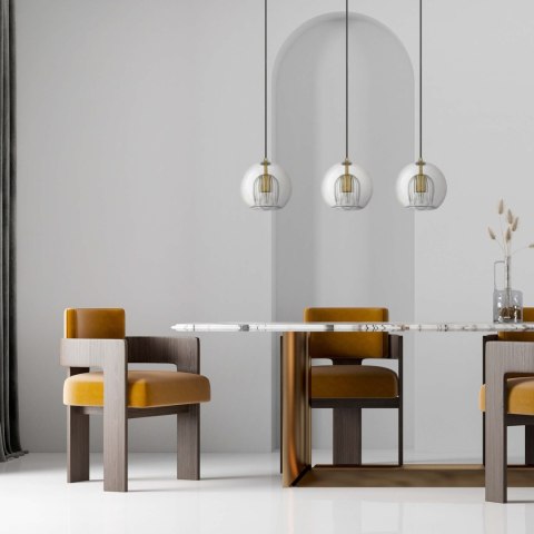 Lampa wisząca Arette 3xE27 złota/transparentna LP-133/3L Lampa wisząca Arette 3xE27 złota/transparentna LP-133/3L