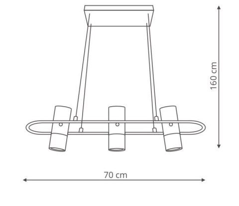 Lampa wisząca Bovino 3x GU10 czarny LP-1111/3P Lampa wisząca Bovino 3x GU10 czarny LP-1111/3P