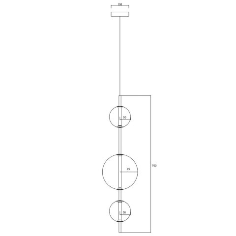 Lampa wisząca Dorado 3xLED pionowa, złota LP-002/3V Lampa wisząca Dorado 3xLED pionowa, złota LP-002/3V