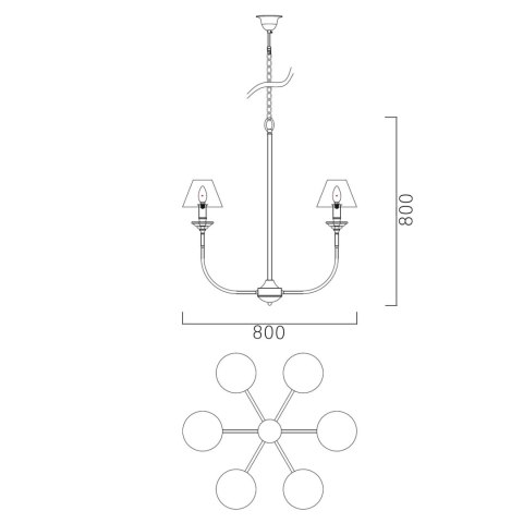 Lampa wisząca Glamour 6xE14 czarna LP-979/6P Lampa wisząca Glamour 6xE14 czarna LP-979/6P