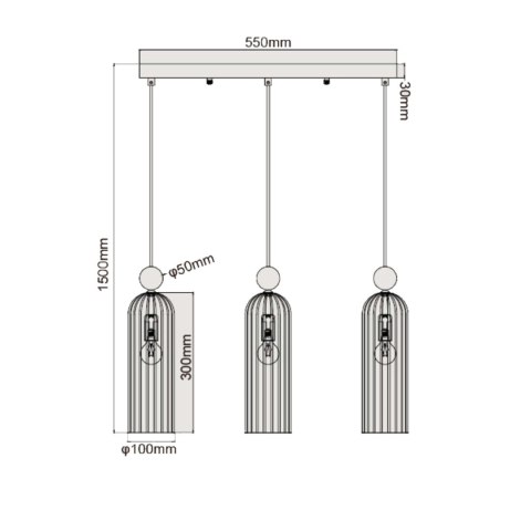 Lampa wisząca Piega 3xE14 amber LP-939/3L Lampa wisząca Piega 3xE14 amber LP-939/3L