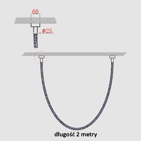 Lampa wisząca Rope Light 2M 1xLED biały/złoty LP-642/2M Lampa wisząca Rope Light 2M 1xLED biały/złoty LP-642/2M