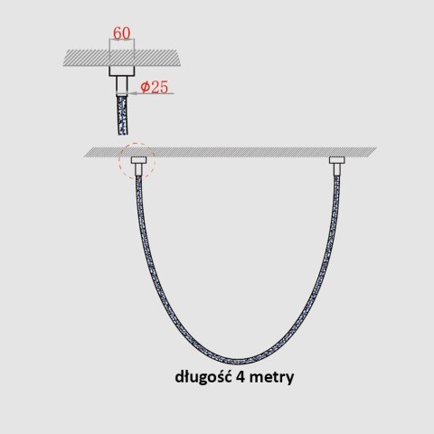 Lampa wisząca Rope Light 4M 1xLED biały/złoty LP-642/4M Lampa wisząca Rope Light 4M 1xLED biały/złoty LP-642/4M