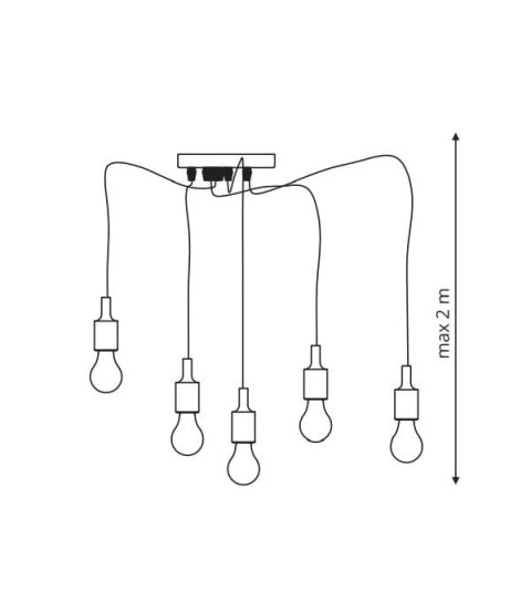 Lampa wisząca Solesto 5xE27 czarna LP-90082/5P Lampa wisząca Solesto 5xE27 czarna LP-90082/5P