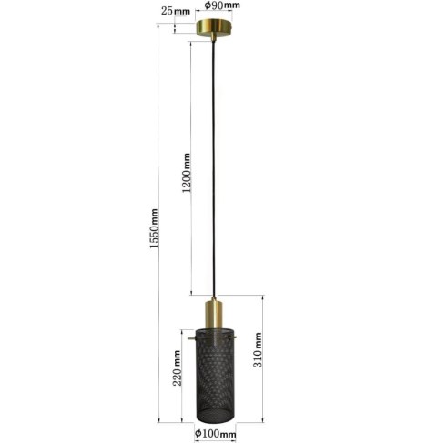 Lampa wisząca Tirana 1xE27 czarna LP-945/1P BK Lampa wisząca Tirana 1xE27 czarna LP-945/1P BK