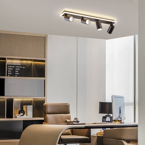 Lampa sufitowa Parma 4xGU10 + 1xLED czarna LP-0612/4C BK Lampa sufitowa Parma 4xGU10 + 1xLED czarna LP-0612/4C BK