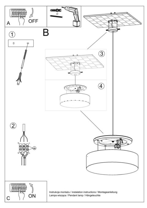 Lampa wisząca ARENA 45 biała Lampa wisząca ARENA 45 biała