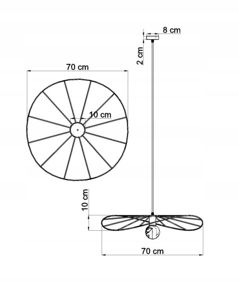 Lampa wisząca ESKOLA 70 czarna Lampa wisząca ESKOLA 70 czarna