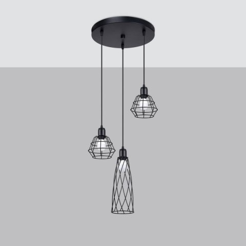 Lampa wisząca SUBA 3P czarna Lampa wisząca SUBA 3P czarna