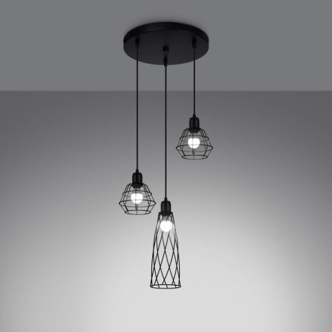 Lampa wisząca SUBA 3P czarna Lampa wisząca SUBA 3P czarna