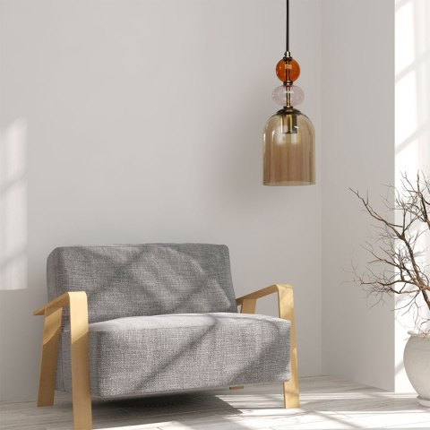 Lampa wisząca Tropea 1xE27 bursztynowa, średnia LP-2004/1P M AM Lampa wisząca Tropea 1xE27 bursztynowa, średnia LP-2004/1P M AM