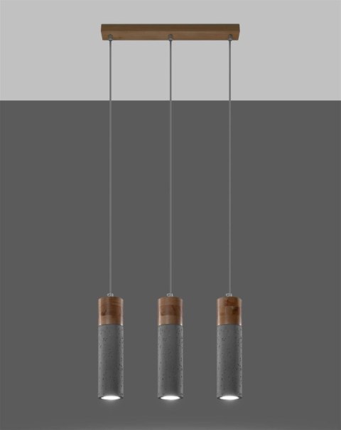 Lampa wisząca ZANE 3 szara Lampa wisząca ZANE 3 szara