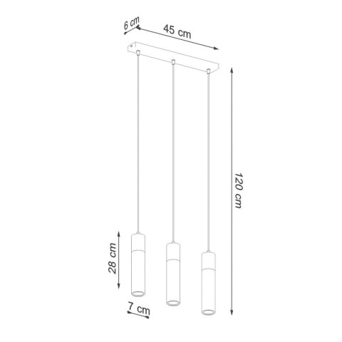 Lampa wisząca ZANE 3 szara Lampa wisząca ZANE 3 szara