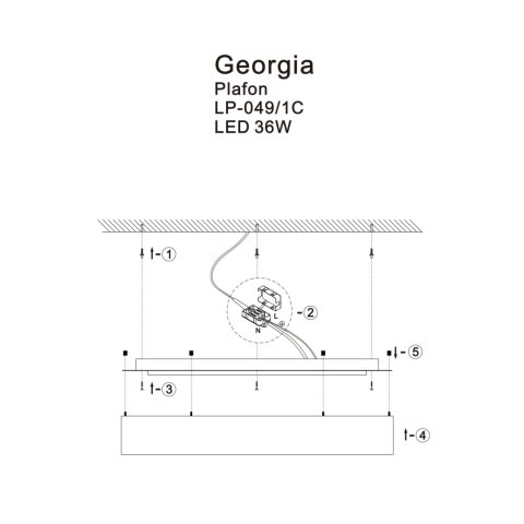 Plafon Georgia 1xLED złoty LP-049/1C GD CCT Plafon Georgia 1xLED złoty LP-049/1C GD CCT