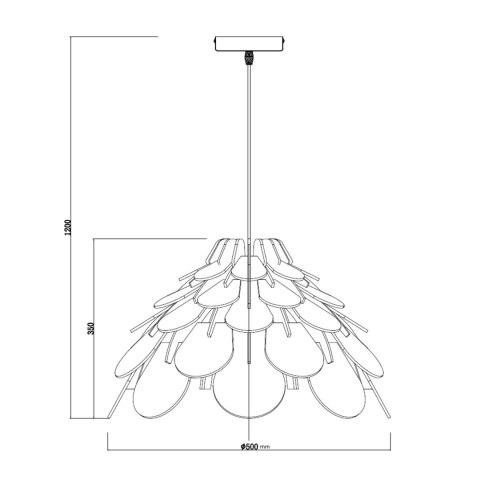 Lampa wisząca Burgo duża 1xE27 drewno LP-101335/1P L Lampa wisząca Burgo duża 1xE27 drewno LP-101335/1P L