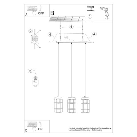 Lampa wisząca GOTTO 3L Lampa wisząca GOTTO 3L