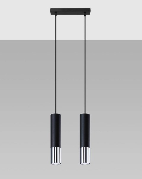 Lampa wisząca LOOPEZ 2 czarny/chrom Lampa wisząca LOOPEZ 2 czarny/chrom