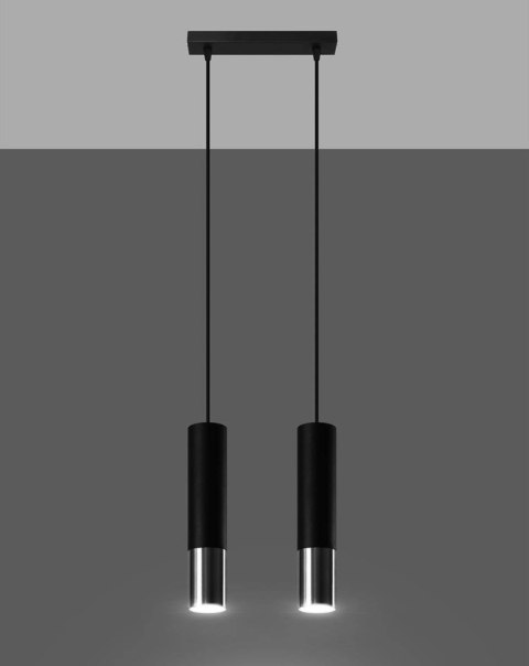 Lampa wisząca LOOPEZ 2 czarny/chrom Lampa wisząca LOOPEZ 2 czarny/chrom