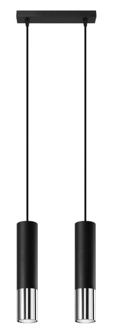 Lampa wisząca LOOPEZ 2 czarny/chrom Lampa wisząca LOOPEZ 2 czarny/chrom