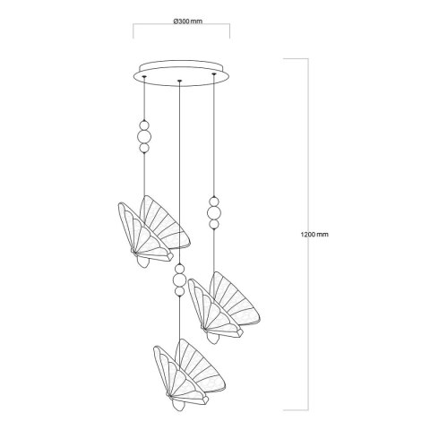 Lampa wisząca Mariposa 3xLED CCT LP-1715/3P Lampa wisząca Mariposa 3xLED CCT LP-1715/3P