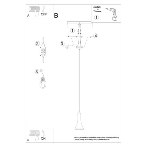 Lampa wisząca REA 1 beton Lampa wisząca REA 1 beton