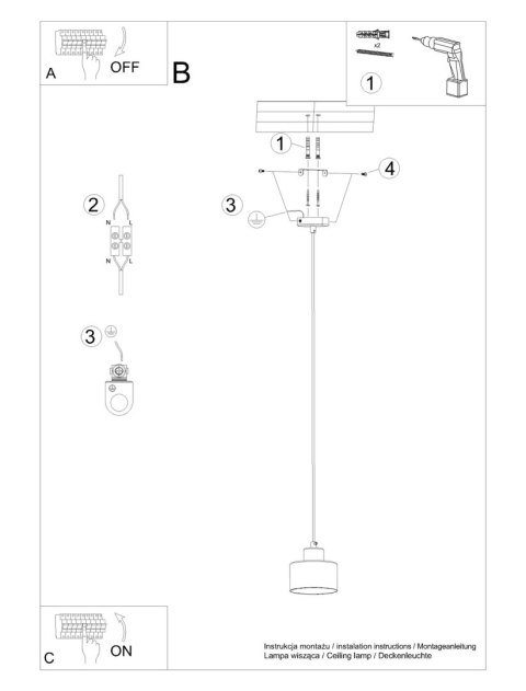 Lampa wisząca SAVAR 1 czarna Lampa wisząca SAVAR 1 czarna